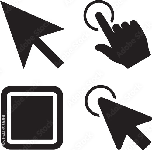 Cursor icons touch tap select pointer click
