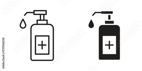 Sanitizer icon outline illustration sign
