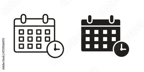 Schedule icon outline illustration sign