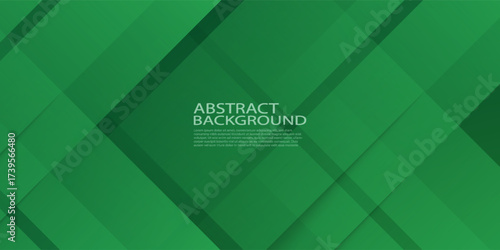 Colorful papercut abstract 3D background with gradient green square pattern combination bright color on background. Eps10 vector