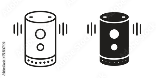 Smart speaker icon outline illustration sign