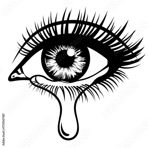 Crying Eye with Tear Drop.