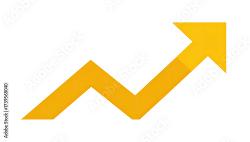 Graphic depiction of an arrow pointing upward, signifying progress or growth, against a black background