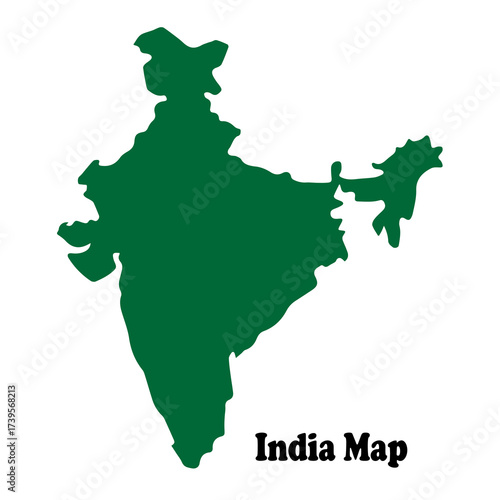 India silhouette, india map vector, india map green.
