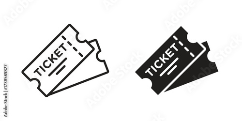 Ticket stub icon outline illustration sign