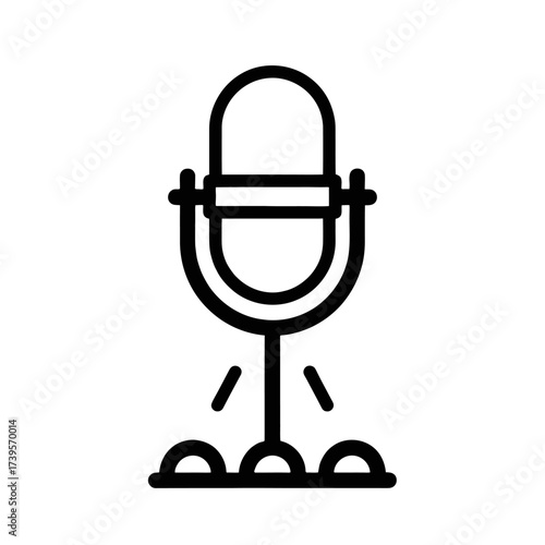 Microphone icon with sound waves.
