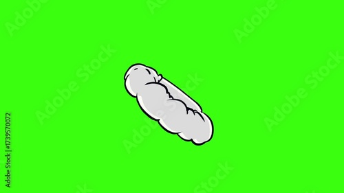 Animated cloud effect on green screen background for visual design.