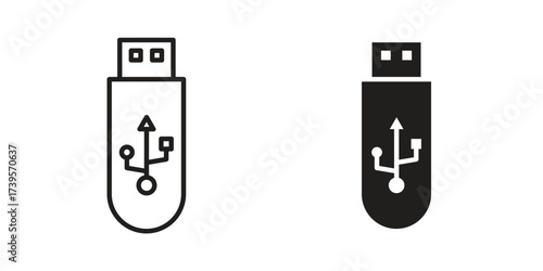usb drive icon outline illustration sign