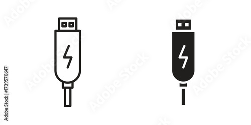 USB icon outline illustration sign