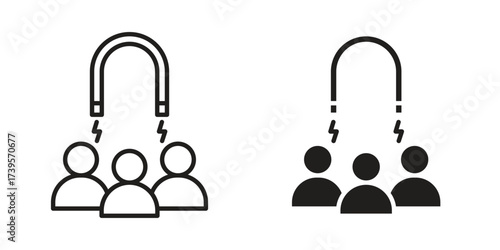 User engagement icon outline illustration sign