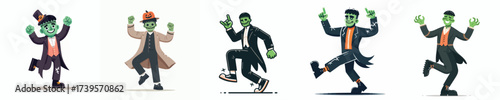 vector man in frankenstein halloween costume