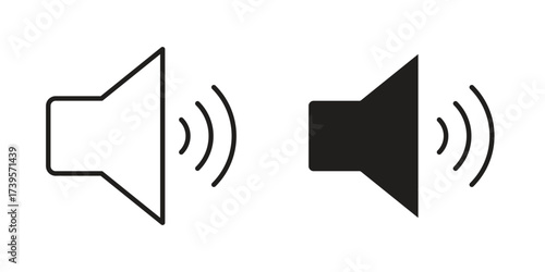 Volume icon outline illustration sign