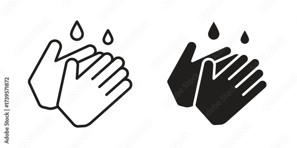 Fototapeta premium Wash hands icon outline illustration sign