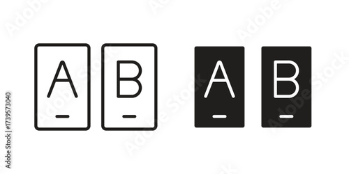 A B test icon flat black and white logo