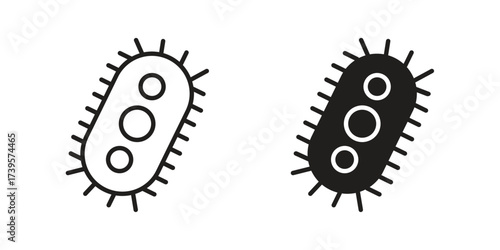 Bacteria icon flat black and white logo