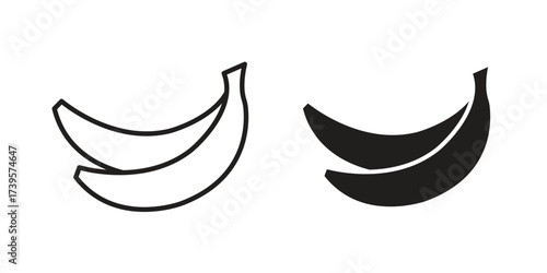 Banana icon flat black and white logo