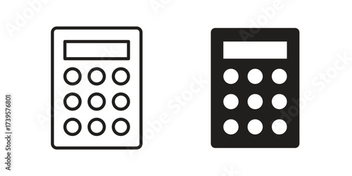 Calculator icon flat black and white logo