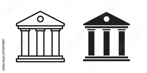 Court icon flat black and white logo