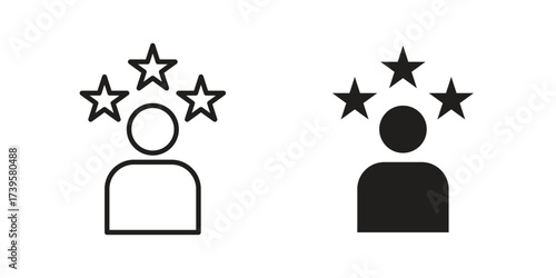 Customer loyalty icon flat black and white logo