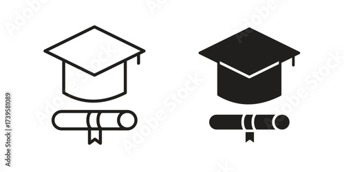 Degree icon flat black and white logo