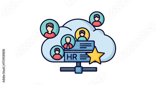 hr cloud network employee profiles in digital human resource management system for efficient team collaboration and talent acquisition in the modern workplace