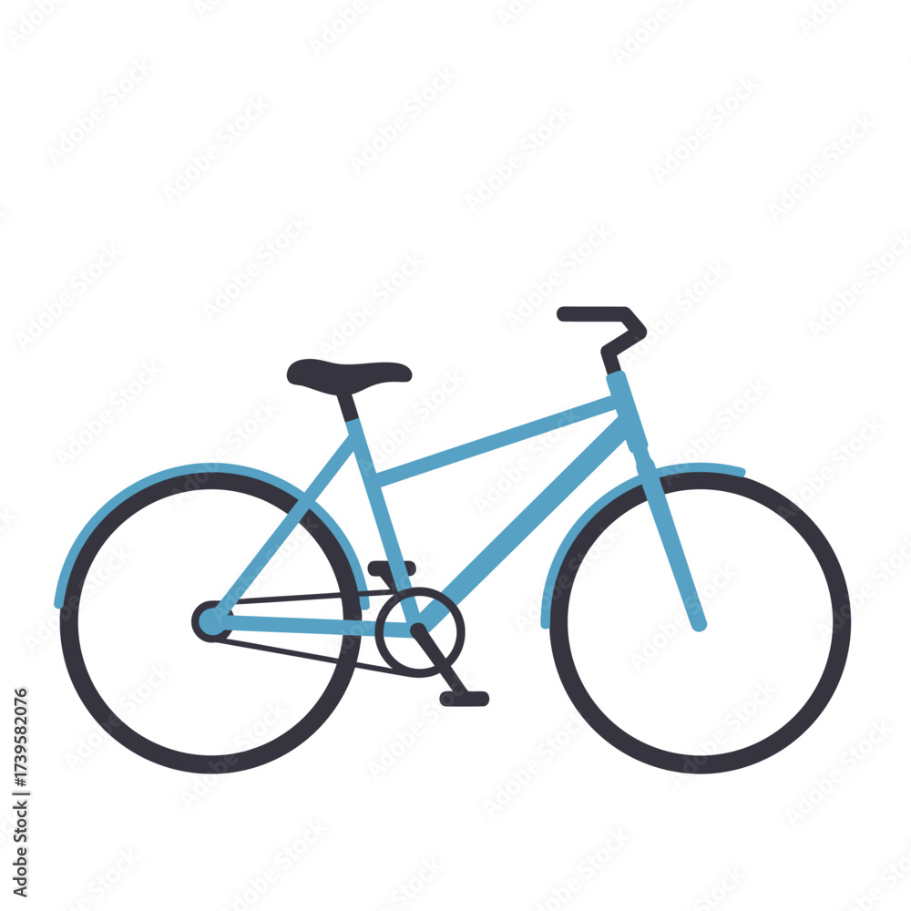 Fototapeta premium Blue Bicycle Isolated on White Background.