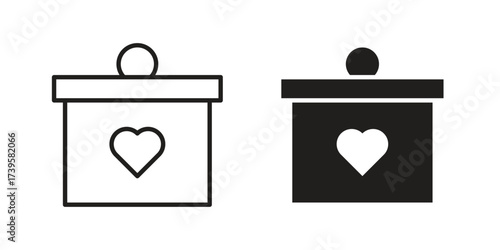 Donations icon flat black and white logo