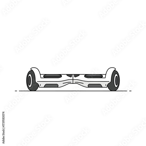 Modern self balancing electric hoverboard for personal transportation on white background.