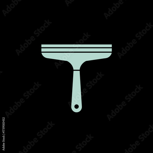 Simple illustration of a squeegee tool for cleaning windows.