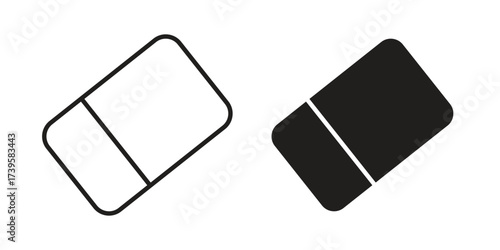 Eraser icon flat black and white logo