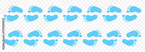 silhouette of baby feet icon over white background. vector illustration. Baby footprints icon isolated on white background. Baby feet sign. Set icons colorful. Vector Illustration on Transparent.EPS10