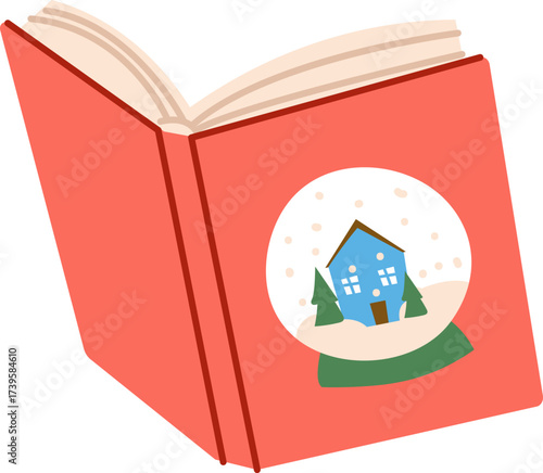 Open Book with Snow Globe