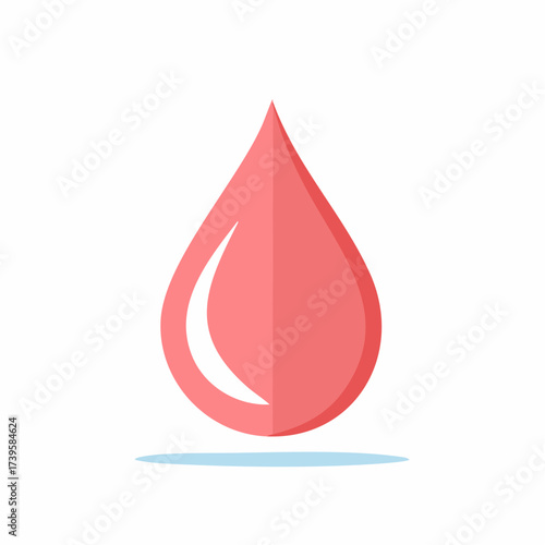 Isolated Blood Drop Flat Icon for Healthcare, Medicine and Awareness Campaigns
