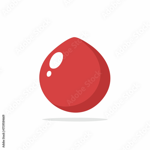 Vibrant Red Blood Drop Icon for Medical, Healthcare, or Donation Concepts