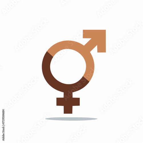 Stylized Mars symbol in earthy tones representing masculinity, gender identity, genetics, reproductive biology, and identity