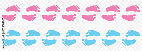 silhouette of baby feet icon over white background. vector illustration. Baby footprints icon isolated on white background. Baby feet sign. Set icons colorful. Vector Illustration on Transparent.EPS10