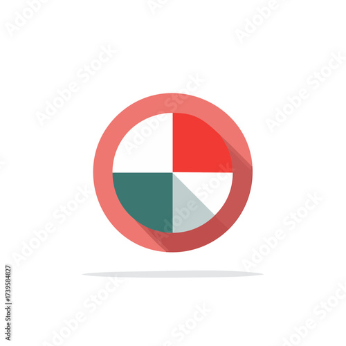 Abstract Circle Divided into Four Colorful Segments with Shadow Free Download Abstract Circle Divided into Four Colorful Segments with Shadow - GFXLoad
