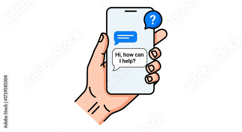 online customer support on a mobile phone providing assistance and answering questions perfect for demonstrating immediate help and user guidance