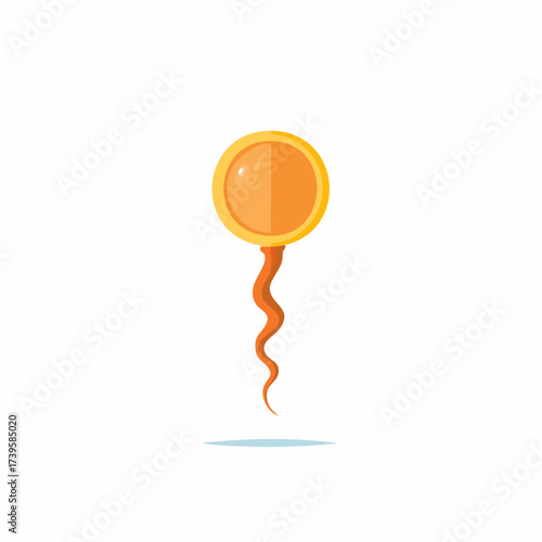 Cartoon Spermatozoon Illustration, Semen Cell Isolated on White, Sexual Reproduction, Male Fertility