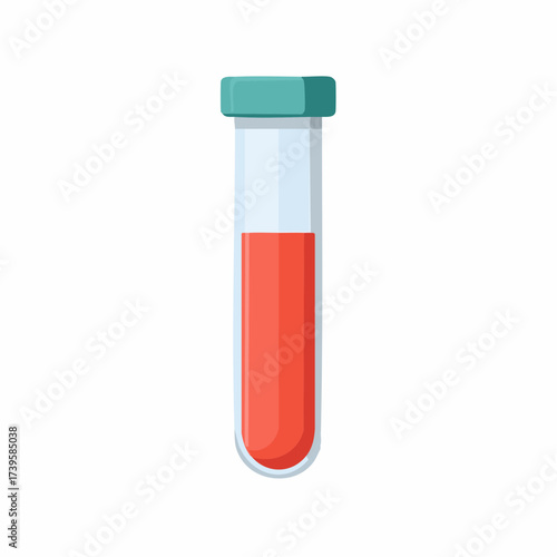 Test tube with blood sample for medical analysis vector illustration