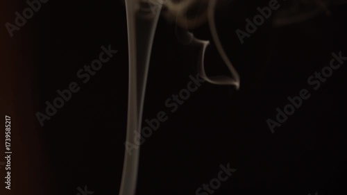 White Smoke Swirls Floating on Black Background - Abstract Flowing Vapor Patterns