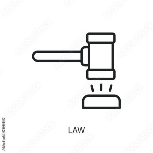 Law thin line vector icons.