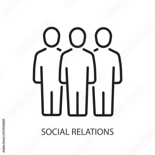 Social relations thin line vector icons.