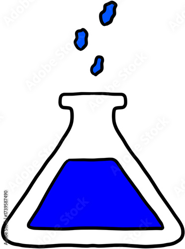 blue glass flask