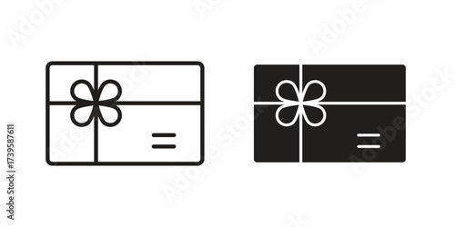 Gift card icon flat black and white logo