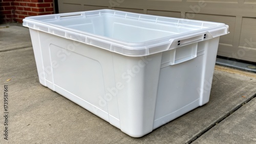 Durable plastic storage container ideal for organizing and transporting items