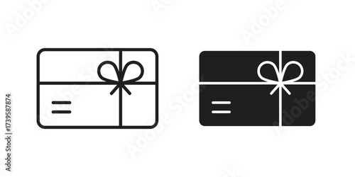 Gift voucher icon flat black and white logo