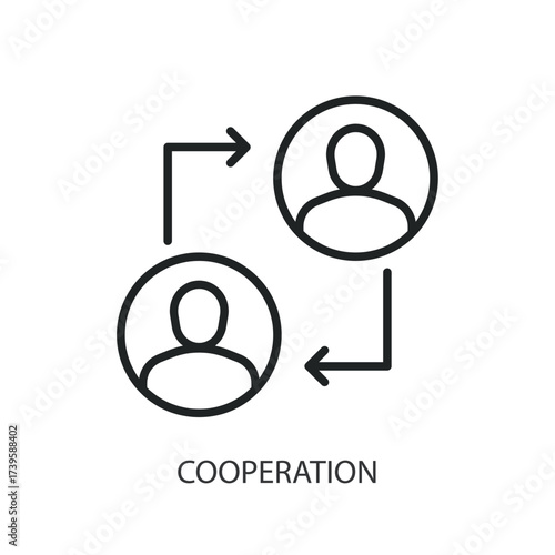 Cooperation thin line vector icons.