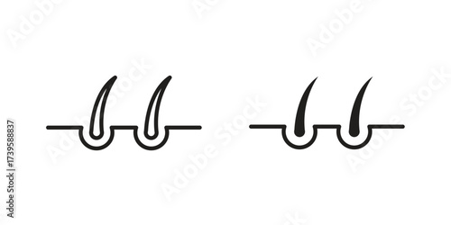 Hair icon flat black and white logo