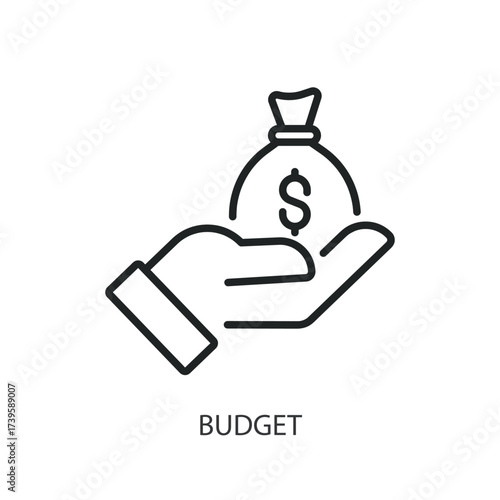 Budget thin line vector icons.